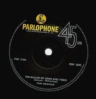 THE BEATLES The Ballad Of John And Yoko Vinyl Record 7 Inch Parlophone 2019